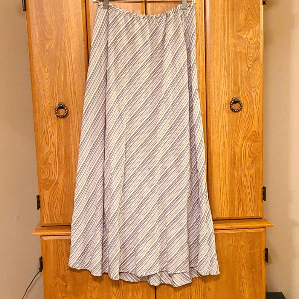 Lane Bryant Long A-line Striped Skirt